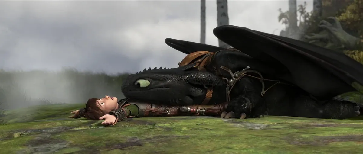 Hiccup meets Toothless for the first time in 'How To Train Your Dragon'