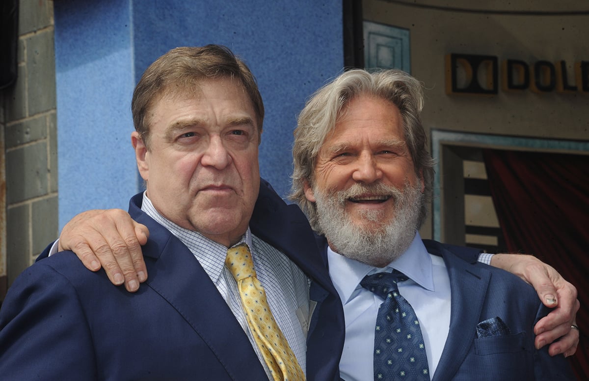 HOLLYWOOD, CA - MARCH 10: Actors John Goodman and Jeff Bridges at John Goodman's star ceremony held on The Hollywood Walk of Fame on March 10, 2017 in Hollywood, California. (Photo by Albert L. Ortega/Getty Images)