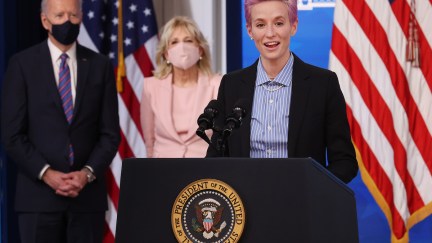 Megan Rapinoe with Joe Biden at White House