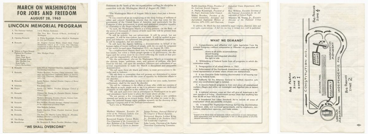 Program from the March on Washington for Jobs & Freedom. 