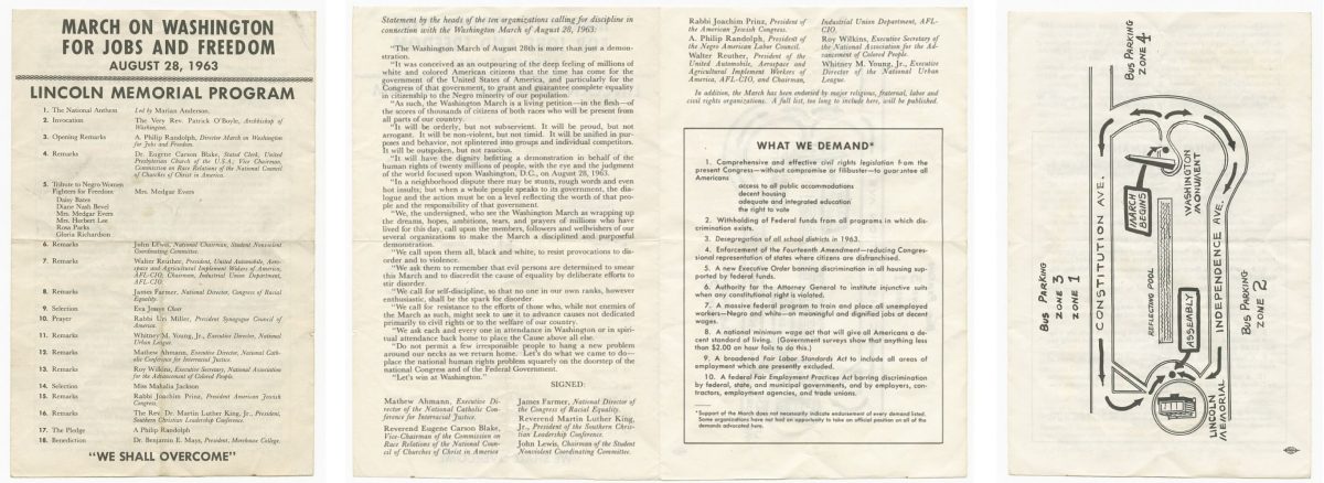 Program from the March on Washington for Jobs & Freedom.