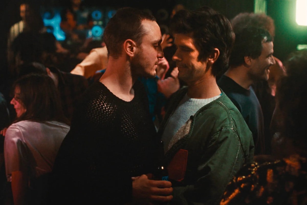 Tomas and Martin having a heated conversation on the dance floor in the film "Passages"