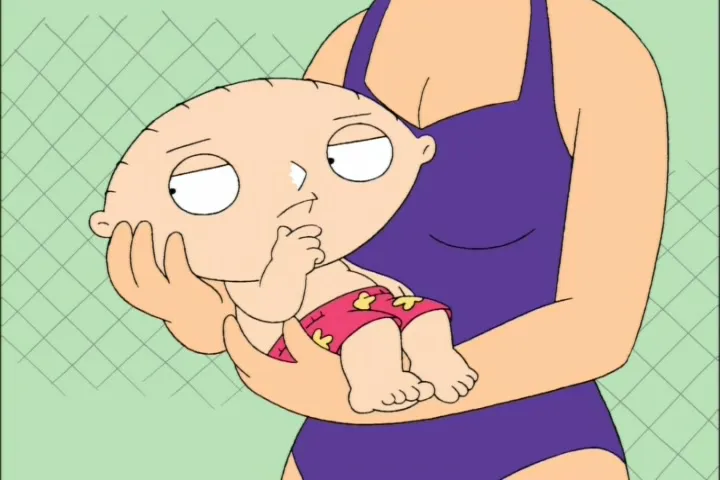 Louis Griffin holding Stewie in 'Family Guy.' 
