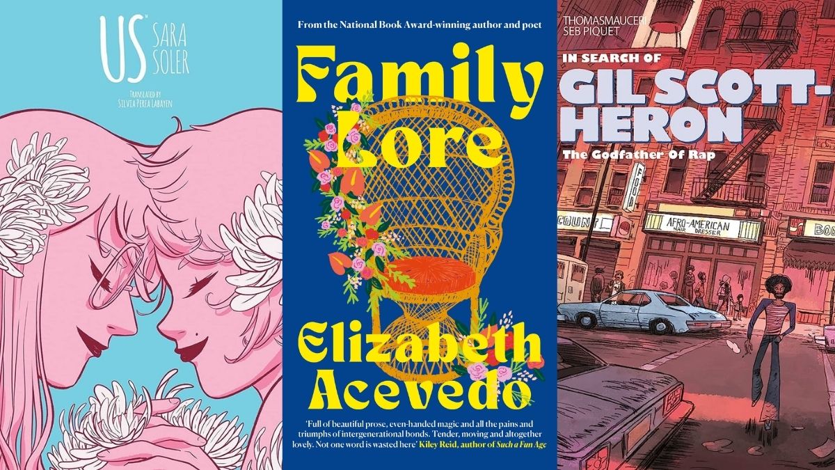 "Us" by Sara Soler, art by Joamette Gil, and translated by Silvia Perea Labayen; "Family Lore" by Elizabeth Acevedo; and "In Search of Gil Scott-Heron" by Thomas Mauceri, art by Seb Piquet.