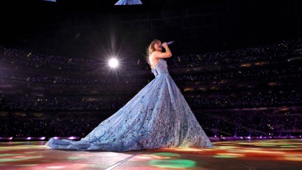 Taylor Swift performs onstage for the last night of the American leg of The Eras Tour at SoFi Stadium