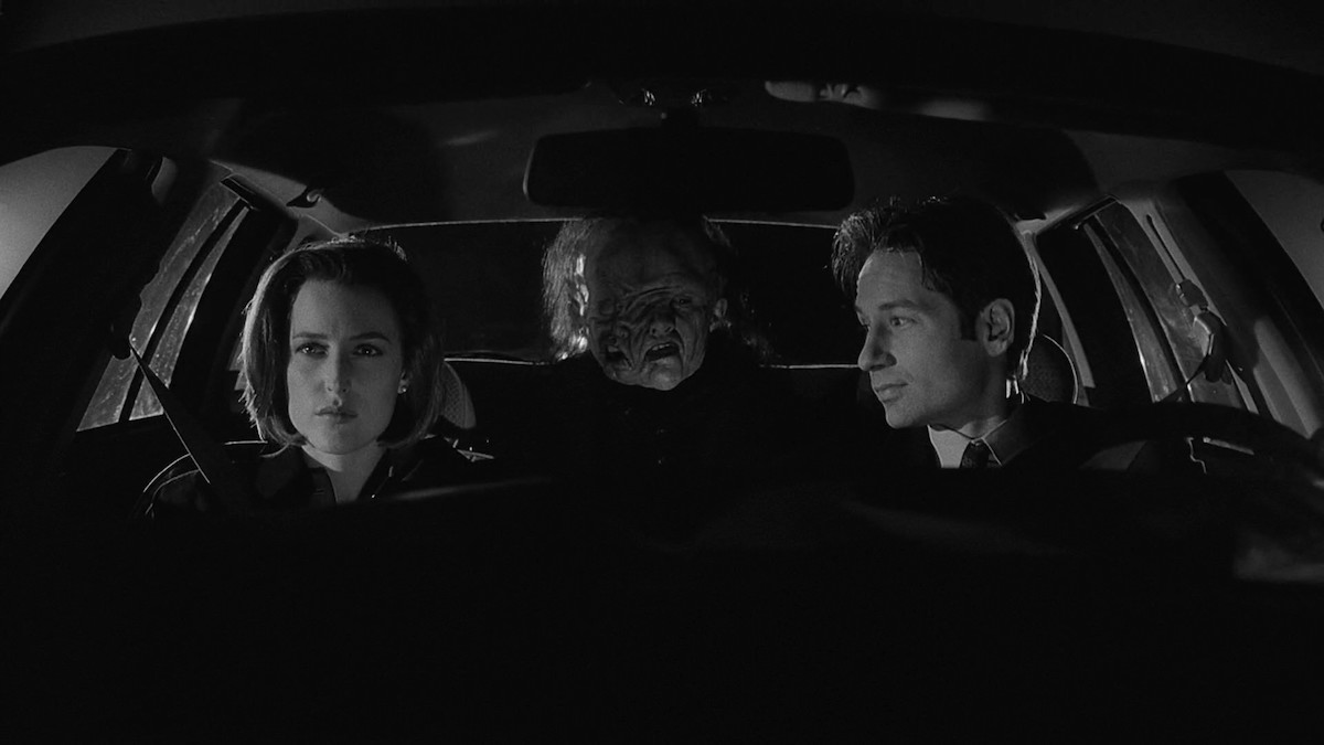 Gillian Anderson, David Duchovny, and Chris Owens in "The X-Files"