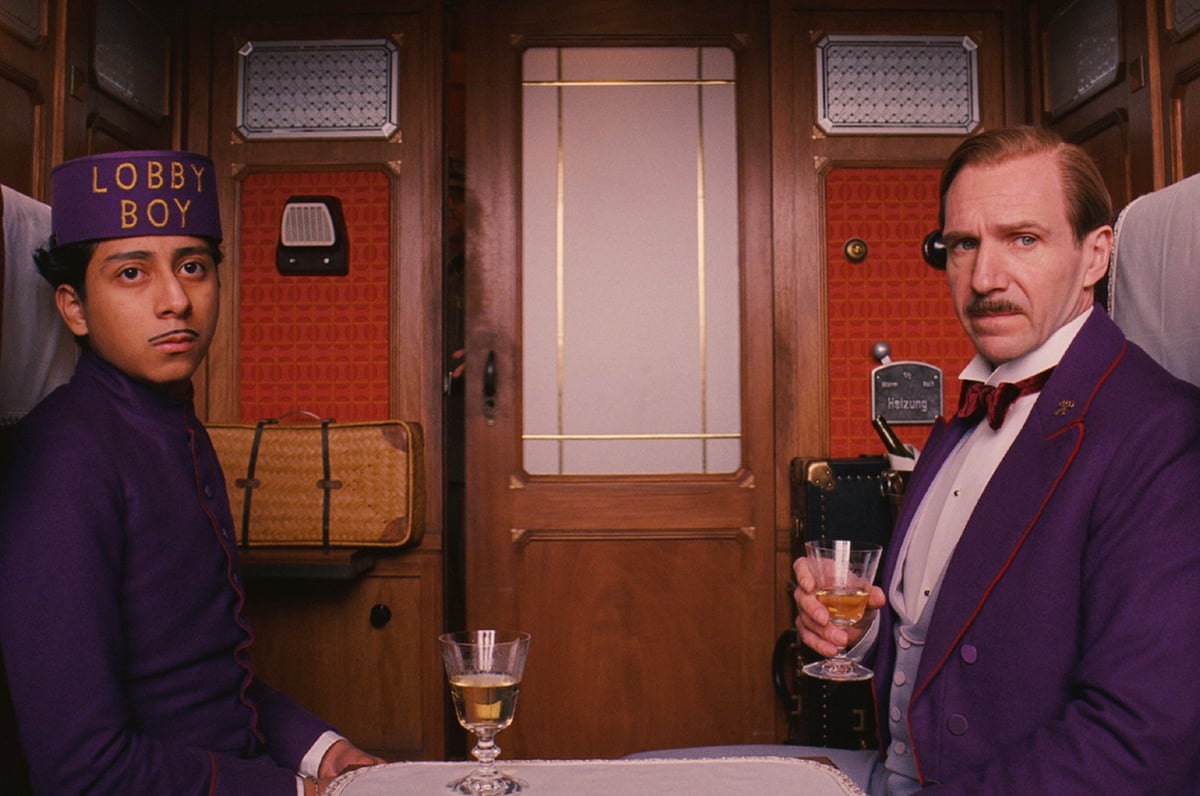 Tony Revolori and Ralph Fiennes as hotel employees in 'The Grand Budapest Hotel'
