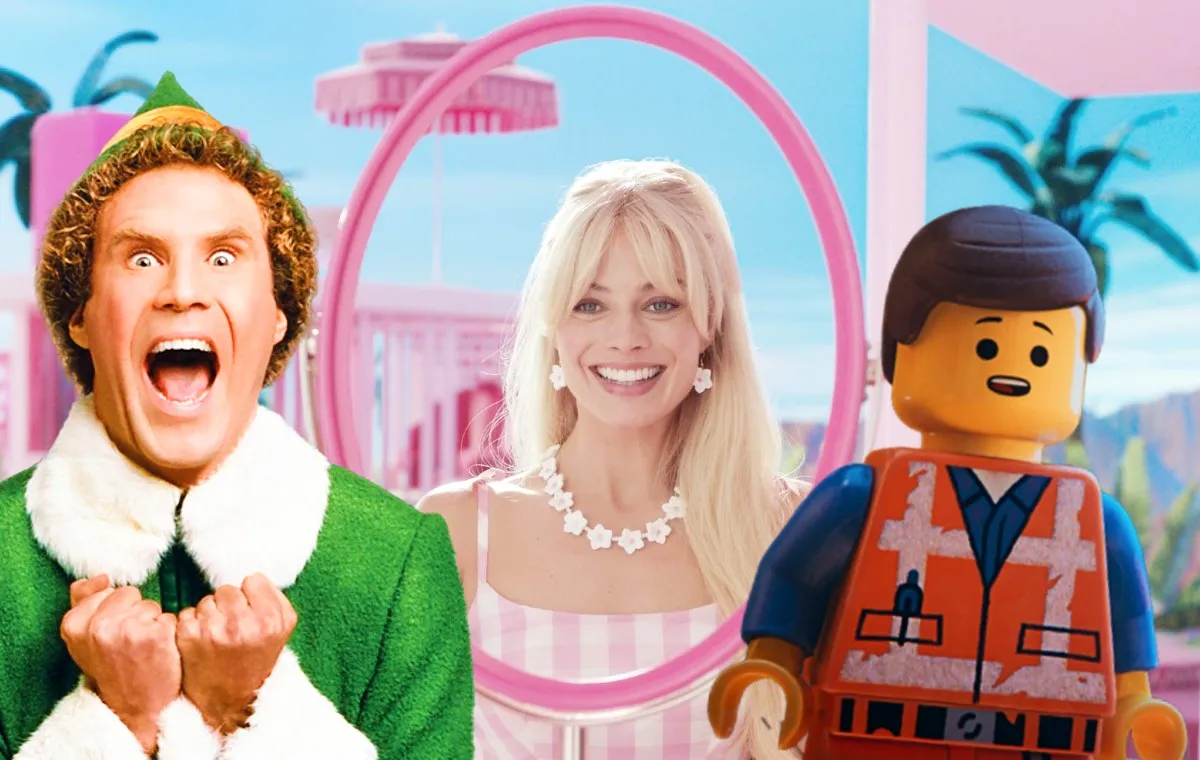Will Ferrell as Buddy the Elf, Margot Robbie as Barbie, and Chris Pratt as Emmet