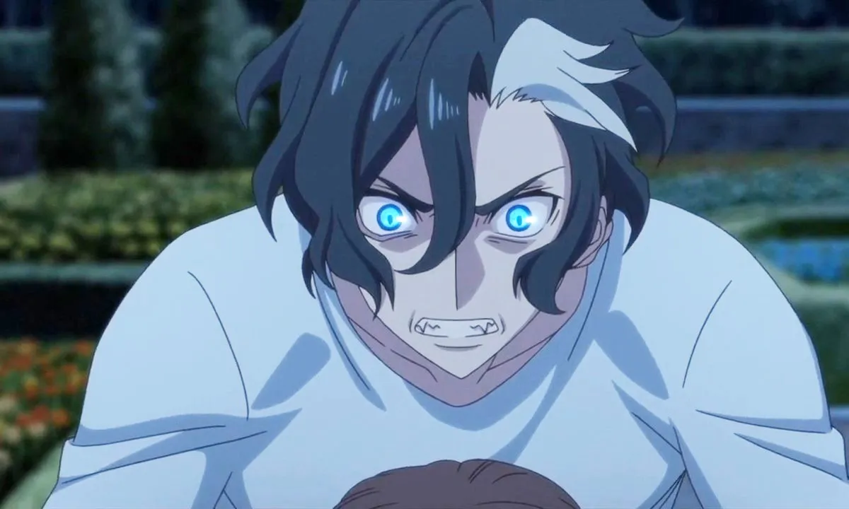 A werewolf named Yuliy (voiced by Khoi Dao) looking at another character angrily in Sirius the Jaeger