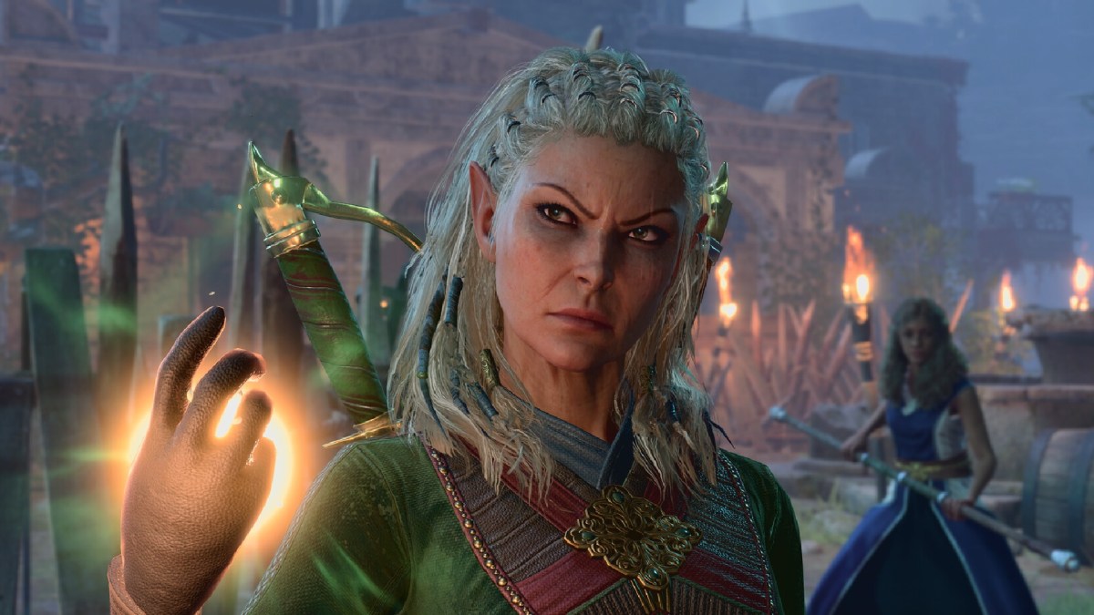 A lady about to do magic in Baldur's Gate 3