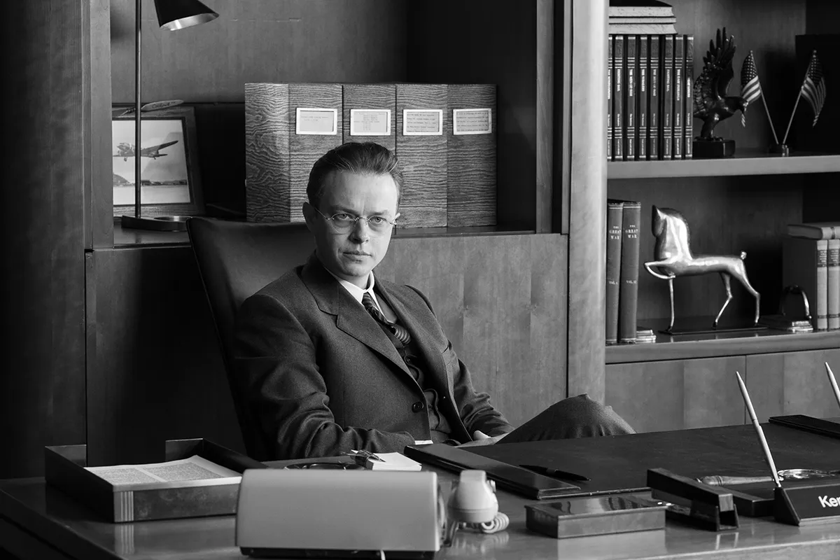 Dane Dehaan is Kenneth Nichols in OPPENHEIMER, written, produced, and directed by Christopher Nolan.