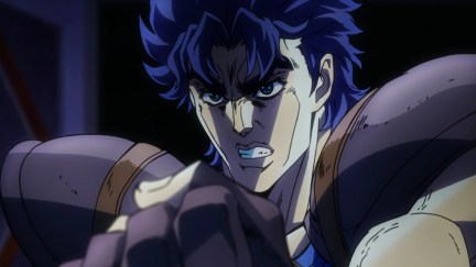 Animated warrior Jonathan Joestar clenching his fist in 