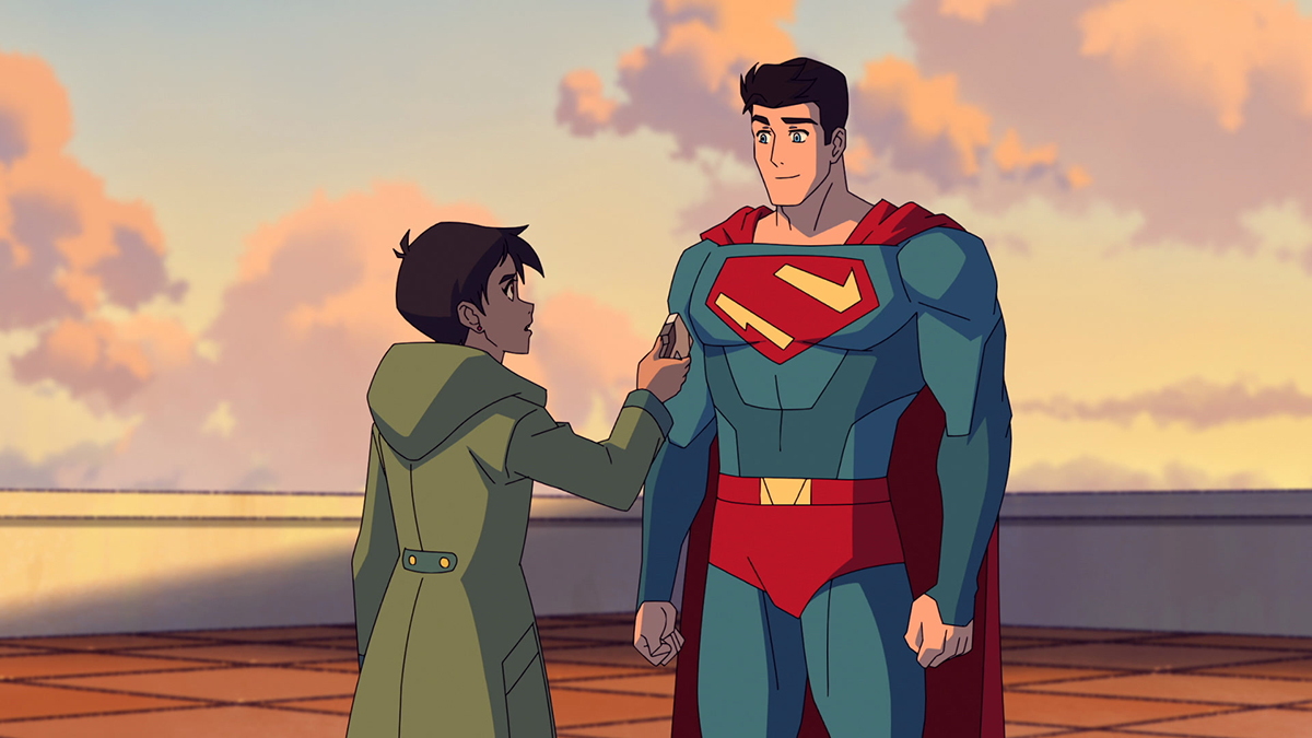 Lois Lane and Superman talking in My Adventures with Superman