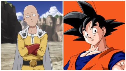 Saitama from 'One-Punch Man' and Goku from 'Dragon Ball Z'.