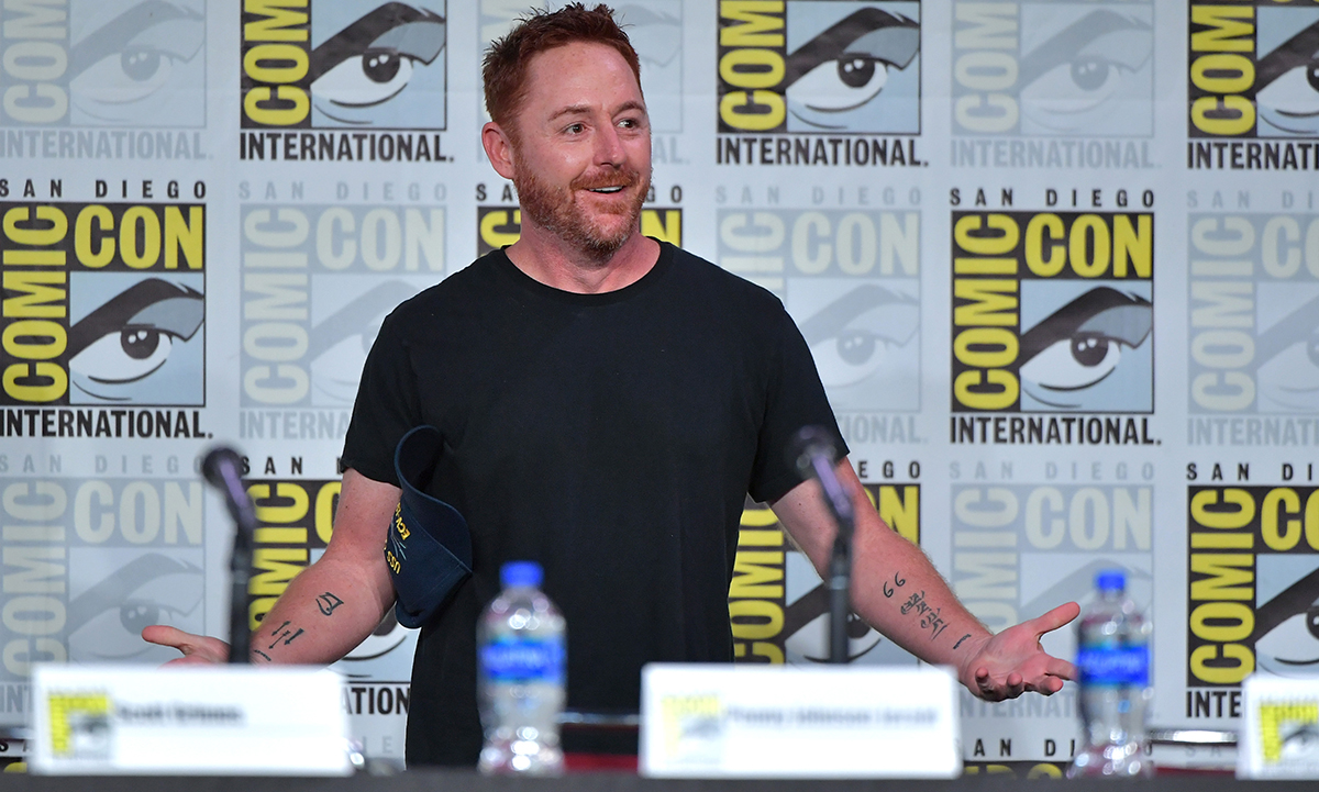 SAN DIEGO, CALIFORNIA - JULY 20: Scott Grimes speaks at "The Orville" Panel during 2019 Comic-Con International at San Diego Convention Center on July 20, 2019 in San Diego, California. (Photo by Amy Sussman/Getty Images)