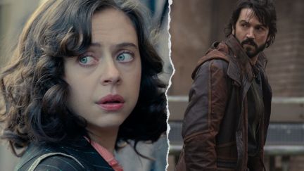 Bel Powley as Miep Gies in 'A Small Light' and Diego Luna as Cassian Andor in 'Andor.'