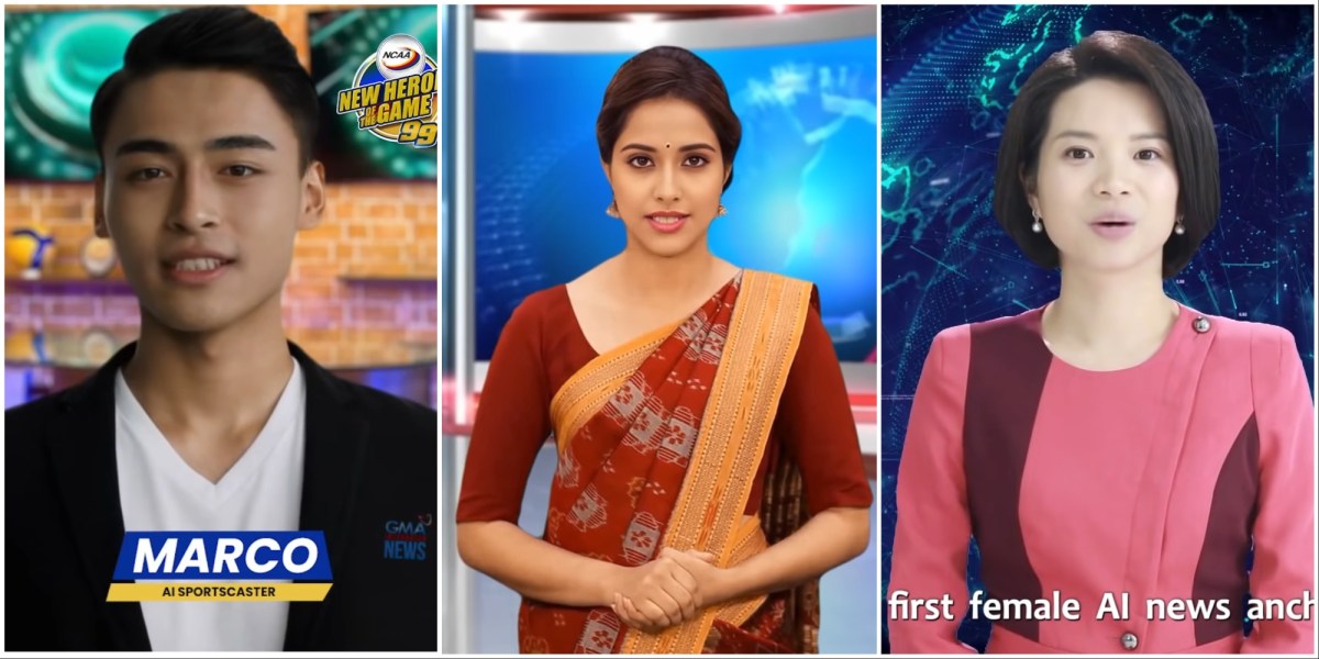 AI Sportscaster Marco from GMA Philippines, Lisa from Odisha TV India, and the First Female News Anchor from Xinhua News Agency in China