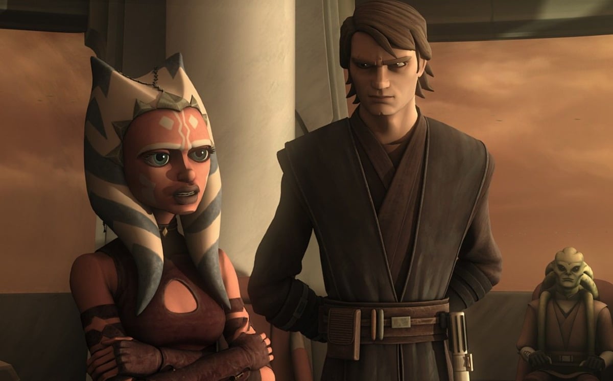Ahsoka Tano and Anakin Skywalker in the animated series 'Star Wars: The Clone Wars'