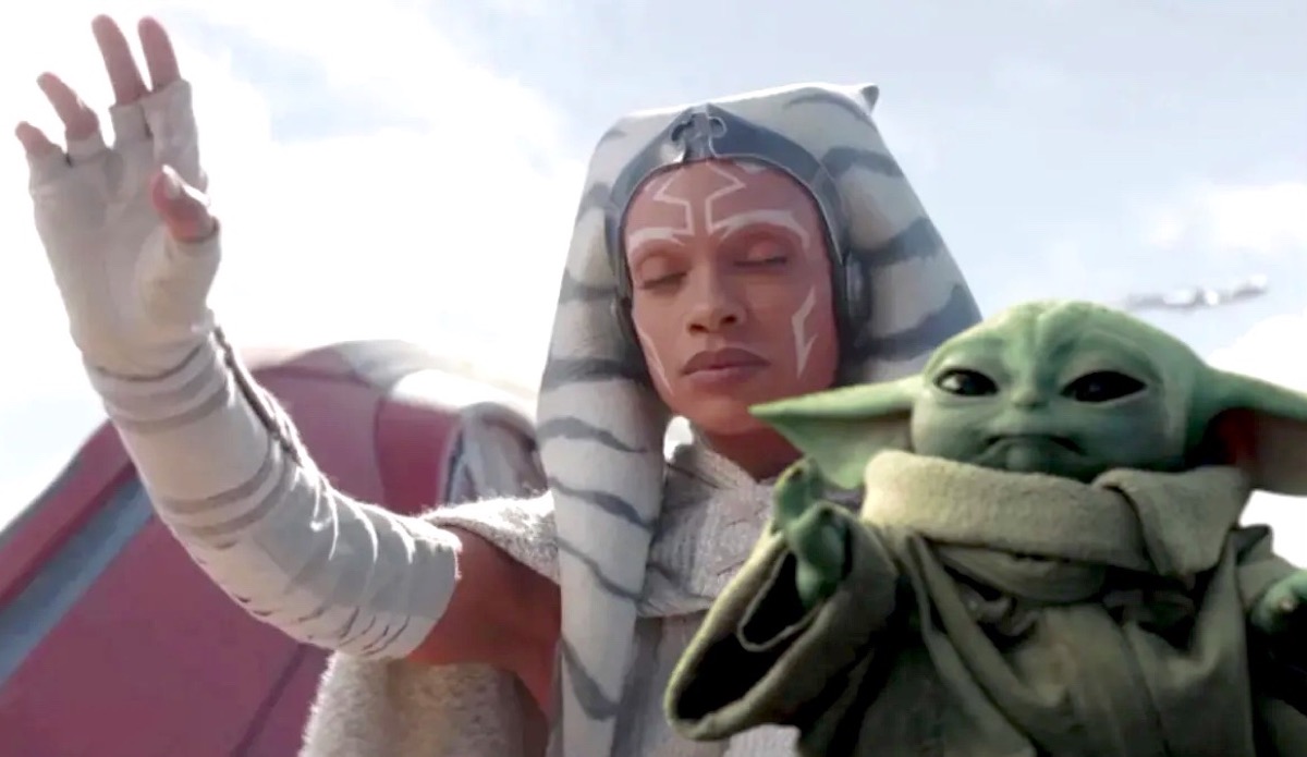 Ahsoka the White and Grogu using the Force