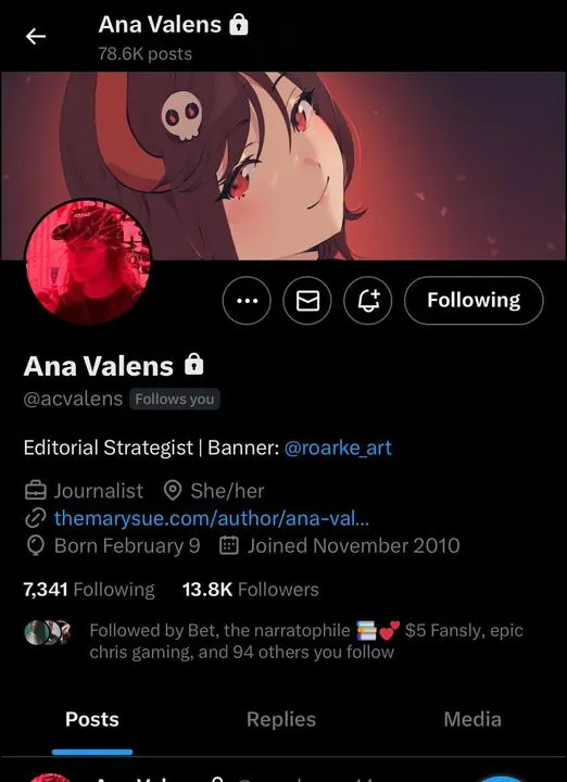 Ana Valens' Twitter, demonstrating the option to hide Likes on Twitter (or X).
