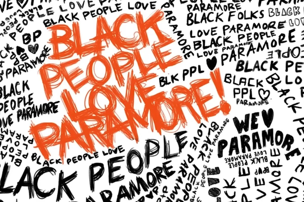 Black People Love Paramore graphic in the style of their album Riot! 