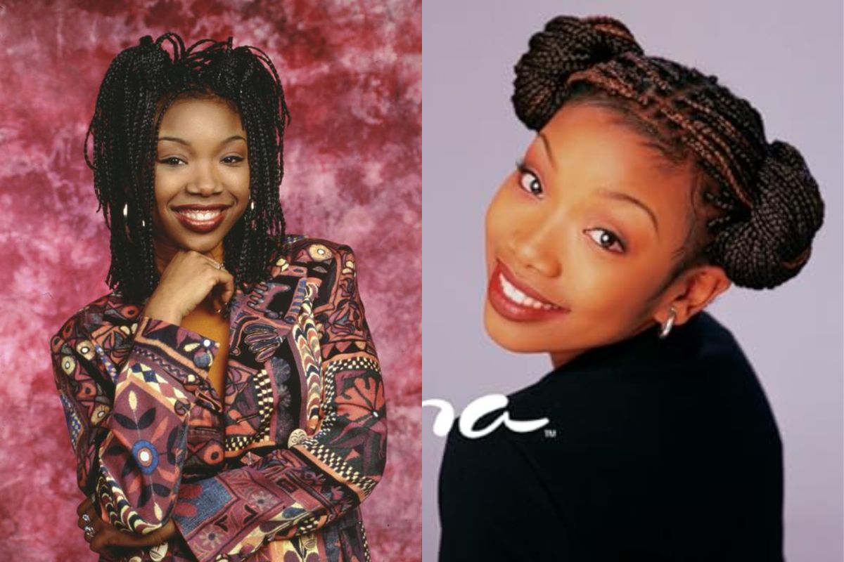 Two microbraid styles Brandy Norwood donned for 'Moesha.' 
