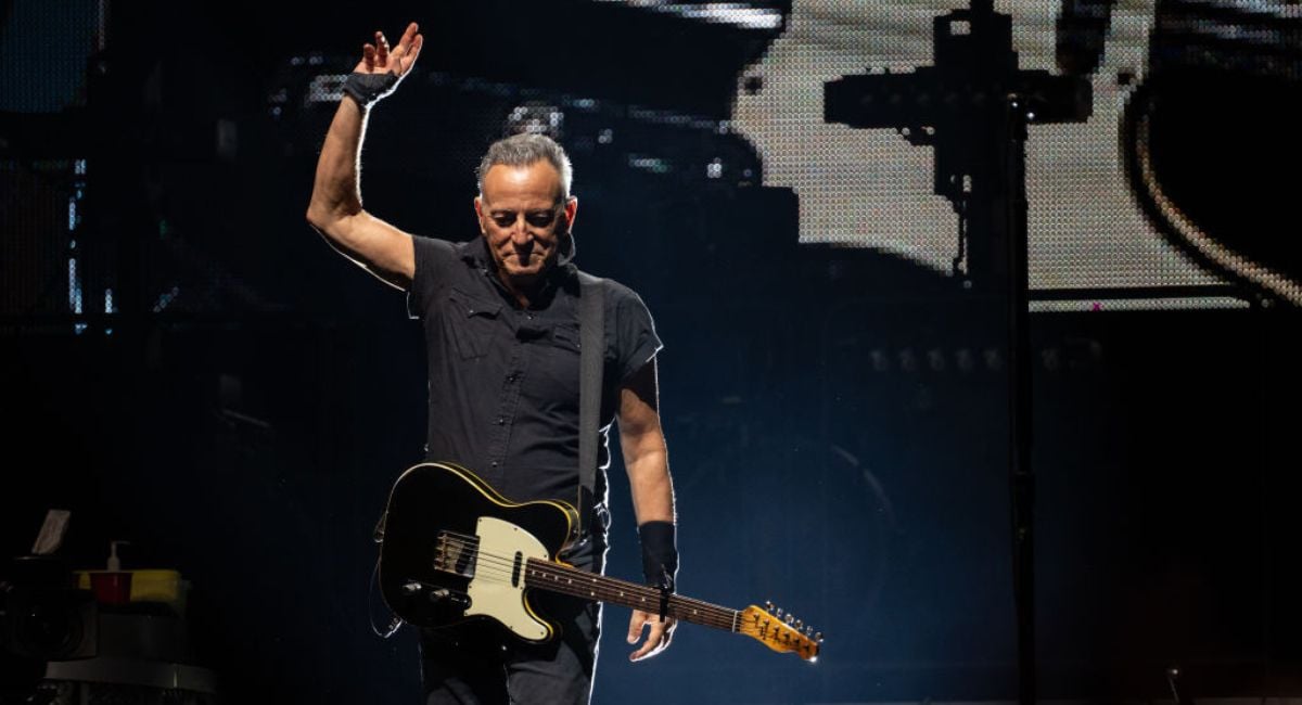 Bruce Springsteen performing.