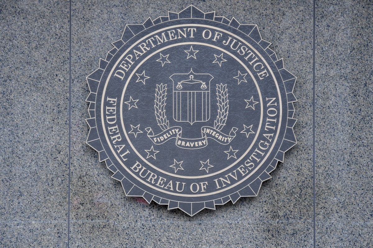 Close-up of the seal of the Federal Bureau of Investigation (FBI) of the wall of J Edgar Hoover FBI Building, Washington DC, January 21, 2017. (Photo by Mark Reinstein/Corbis via Getty Images)