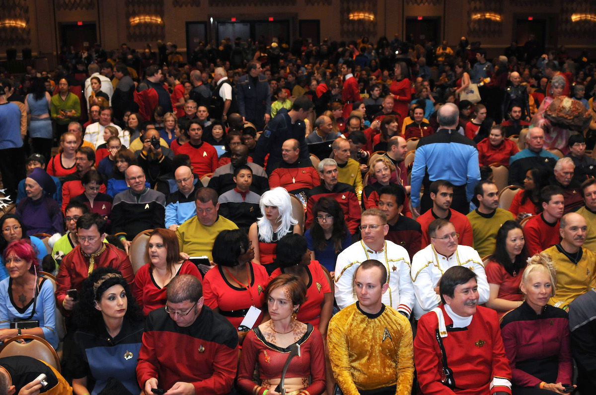 Star Trek fans participate in the 11th Annual Official Star Trek Convention - day 3 held at the Rio Suites and Hotel on August 11, 2012 in Las Vegas, Nevada.