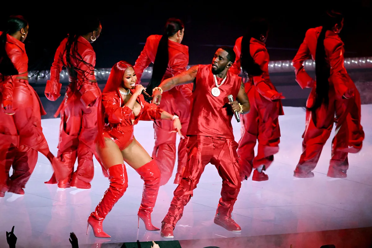 NEWARK, NEW JERSEY - SEPTEMBER 12: Diddy (R) performs onstage during the 2023 MTV Video Music Awards at Prudential Center on September 12, 2023 in Newark, New Jersey. (Photo by Noam Galai/Getty Images for MTV)
