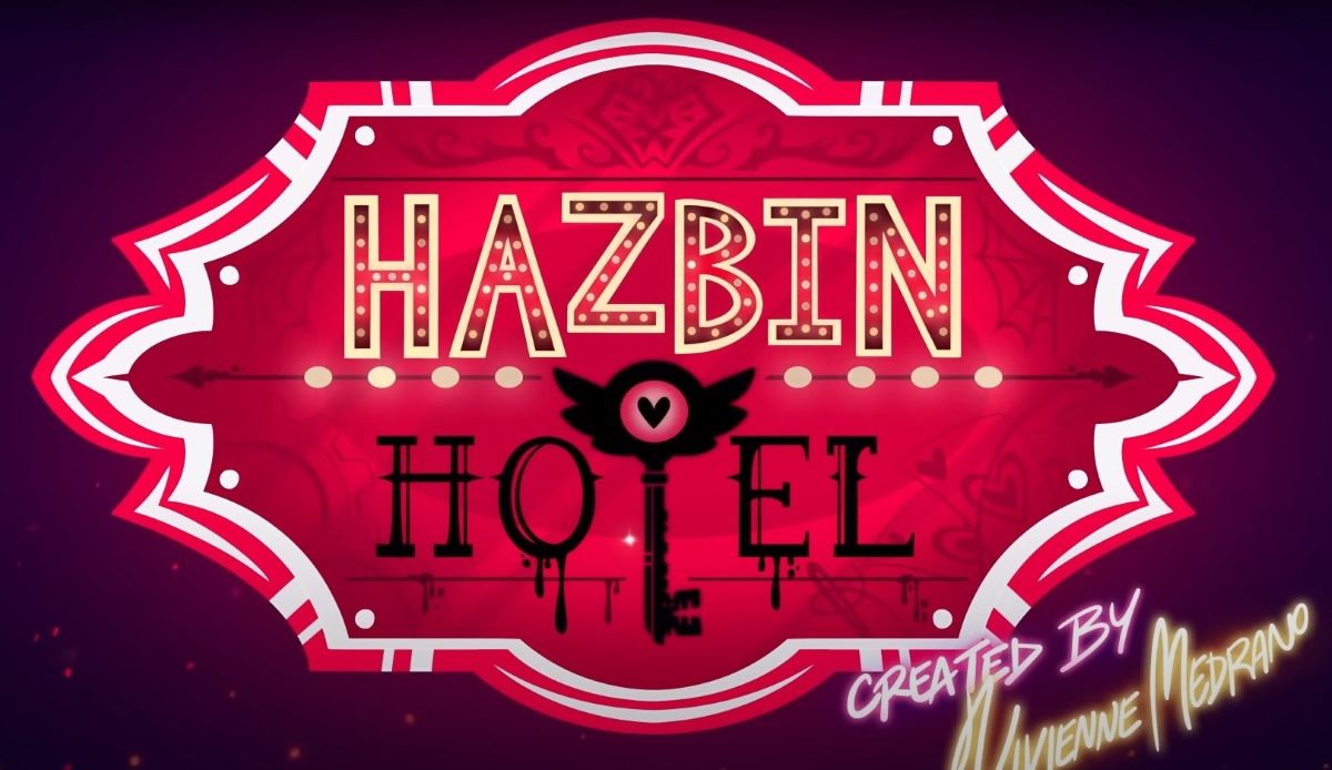 logo for Hazbin Hotel, an animated A24 show created by Vivienne Medrano AKA Vizziepop