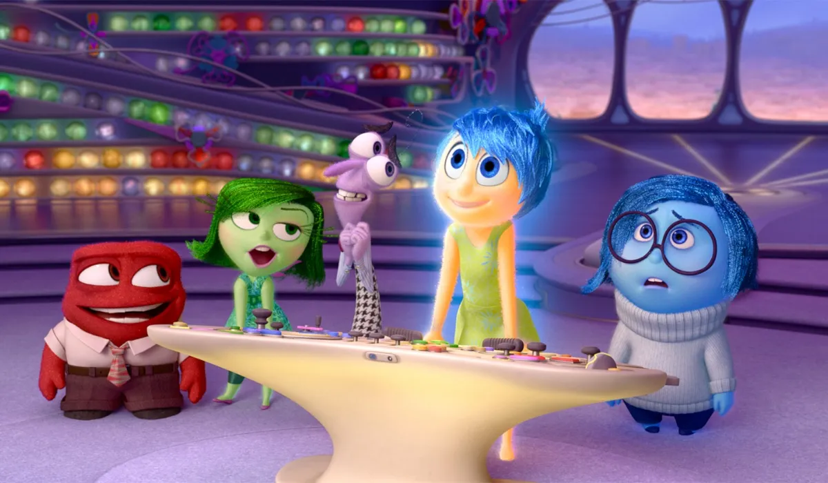Emotions from the Pixar film 'Inside Out' (left to right: Anger, Disgust, Fear, Joy, and Sadness)