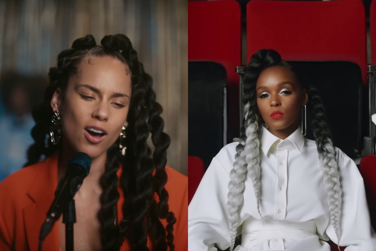 Jumbo braids and twists worn by Alicia Keys and Janelle Monaé. 