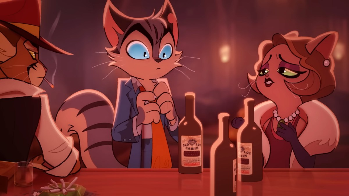 Ivy and Rocky at the bar in 'Lackadaisy.'