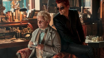Michael Sheen and David Tennant in a scene from Amazon Prime's 'Good Omens.