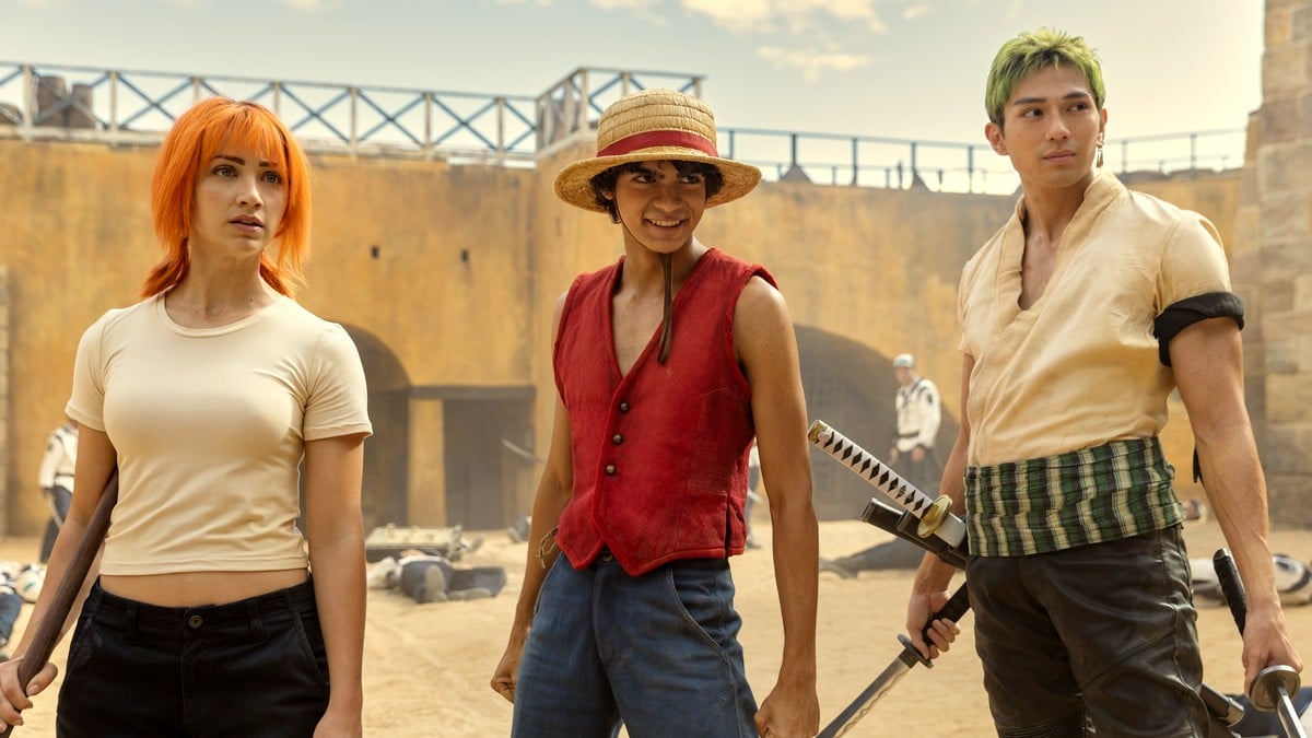 Nami, Luffy, and Zoro in the 'One Piece' live-action series