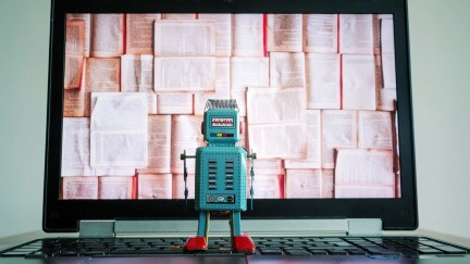 Robot reading books from a computer screen