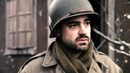 A scruffy soldier looks battle worn in 'Band of Brothers.'
