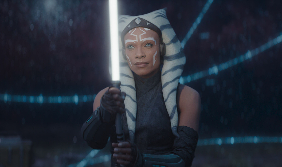 Ahsoka Tano (Rosario Dawson) holds her lightsaber in the World Between Worlds in 'Ahsoka'