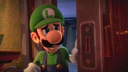 Luigi scared in Luigi's Mansion 3.