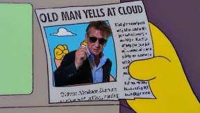 A still from the Simpsons showing a newspaper article that says 