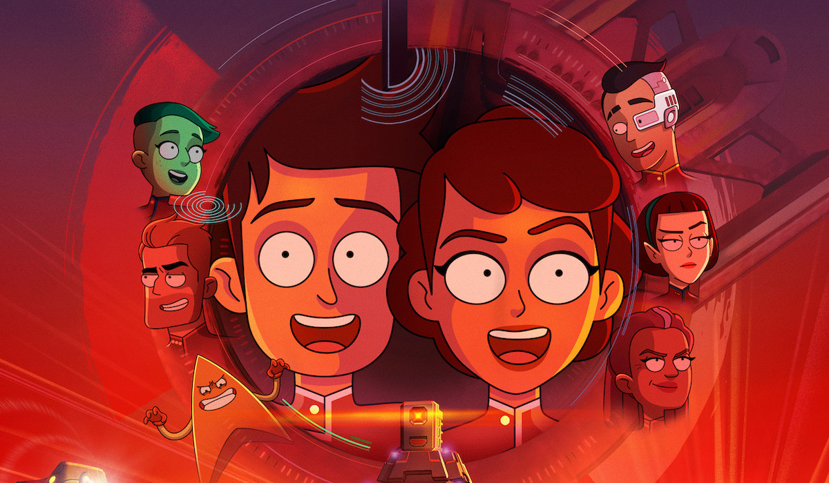 A poster image for Star Trek: Lower Decks season 4 featuring Mariner, Boimler, Tendy, Rutherford, and Captain Freeman