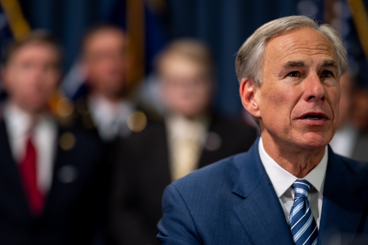 AUSTIN, TEXAS - JUNE 08: Texas Gov. Greg Abbott speaks during a news conference at the Texas State Capitol on June 08, 2023 in Austin, Texas. Gov. Abbott and Texas Department of Public Safety Director Steve McCraw joined bill authors, sponsors, legislators and law enforcement members in the signing of bills designated towards enhancing border security along the southern border.