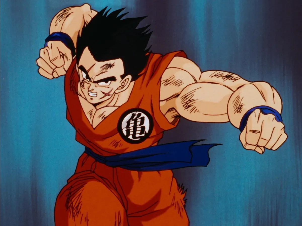 Yamcha throwing a punch from "Dragon Ball Z"