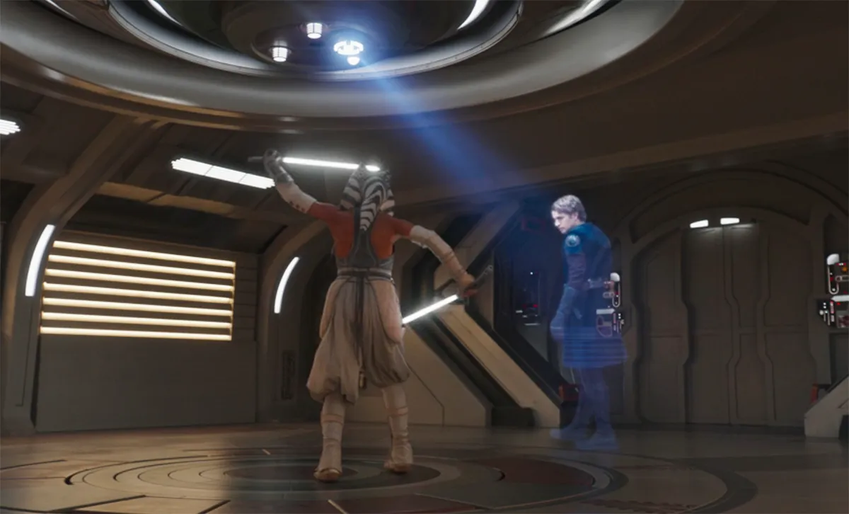 Anakin training Ahsoka as a projection