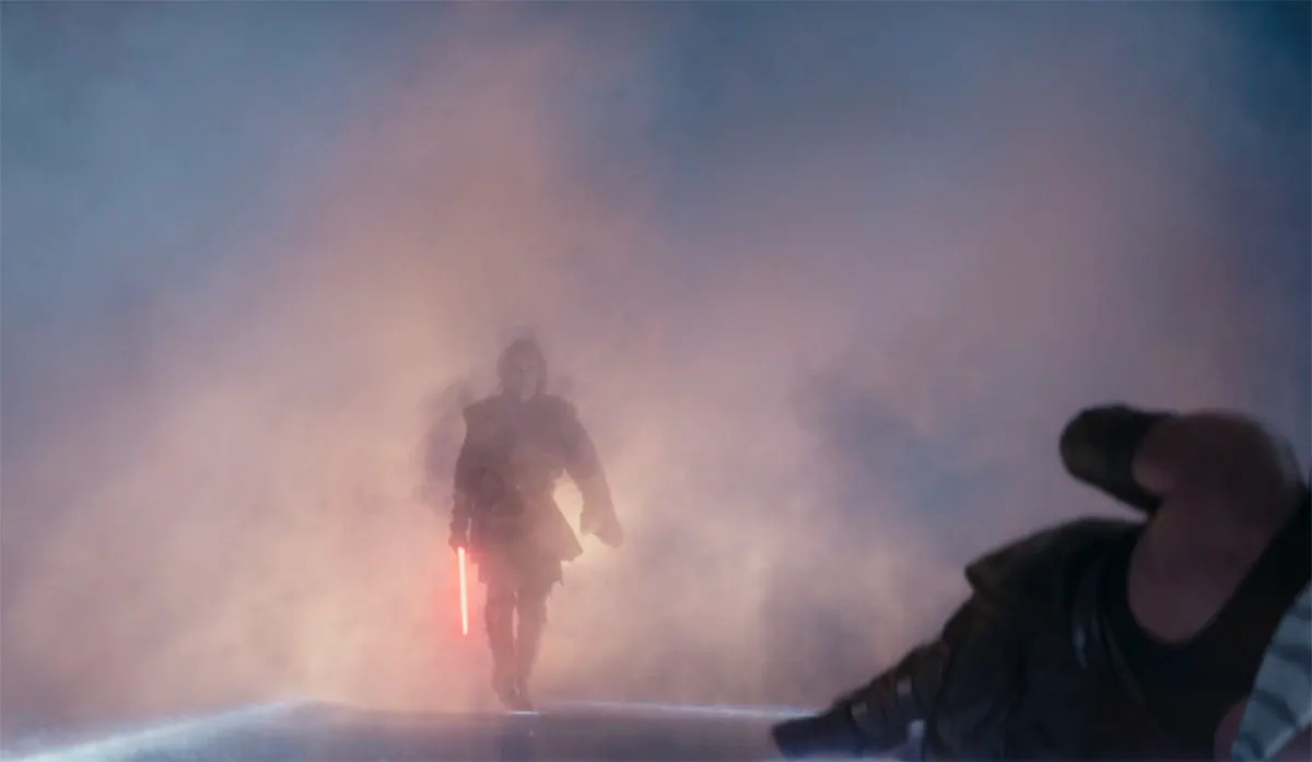 Anakin (Hayden Christensen) approaches through a fog in 'Ahsoka'