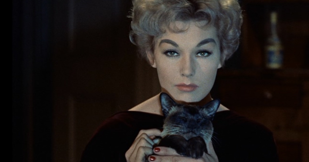 Kim Novak holds a cat in Bell, Book and Candle.