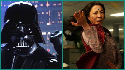 Left: Darth Vader from 'Star Wars: Episode IV - A New Hope'. Right: Evelyn Wang from 'Everything Everywhere All at Once'.