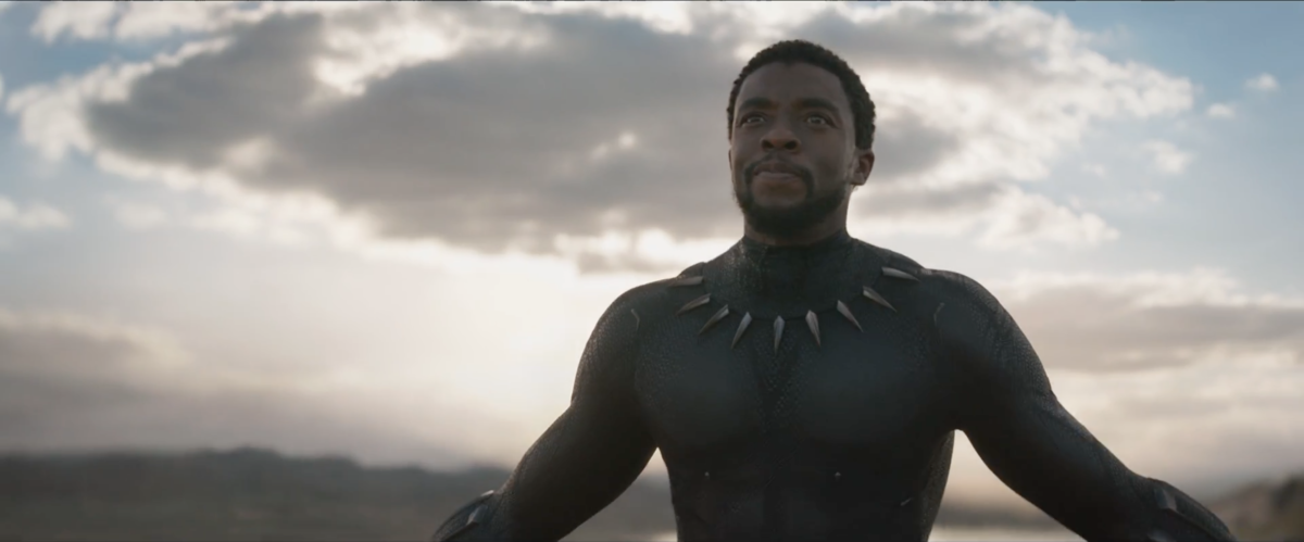 Chadwick Boseman as Black Panther in 'Black Panther'.