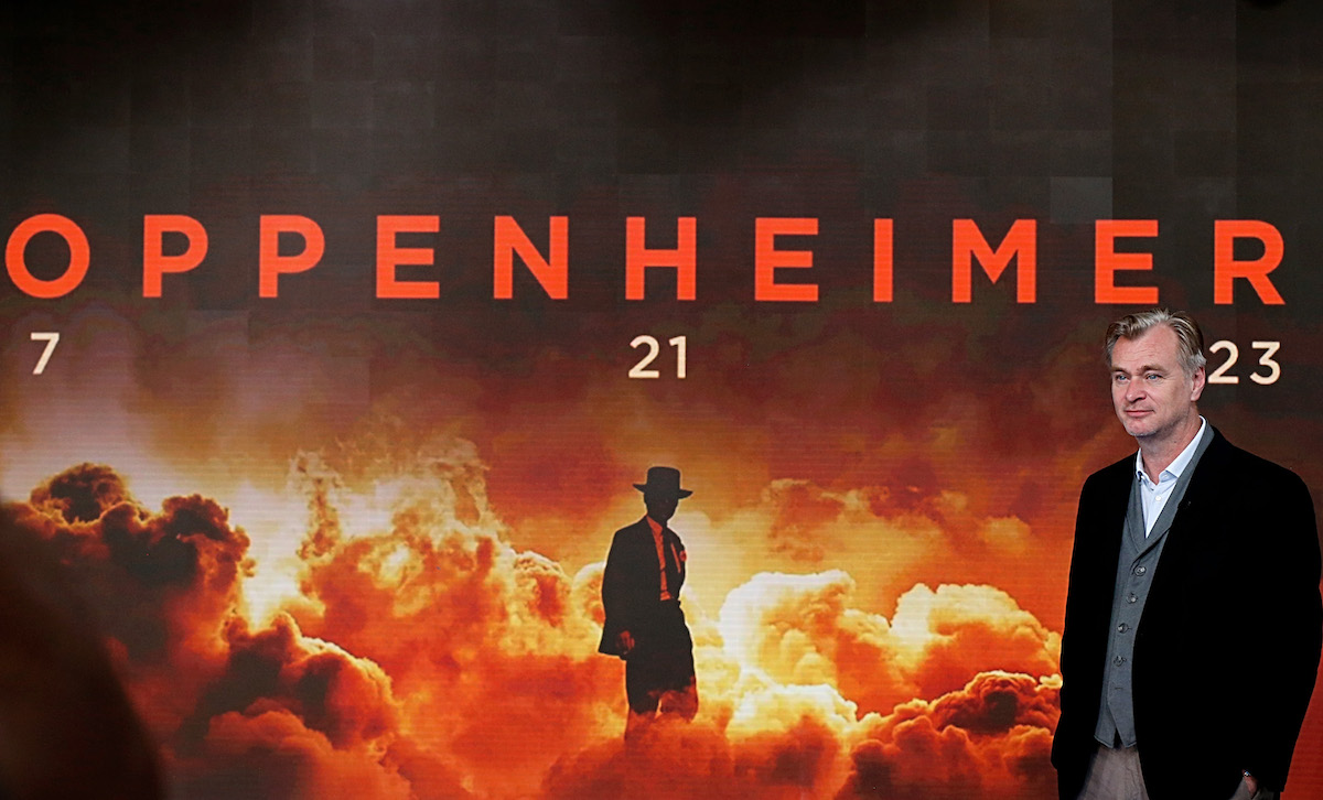 NEW YORK, NEW YORK - JULY 20: Director Christopher Nolan visits "Fox & Friends" at Fox News Channel Studios on July 20, 2023 in New York City. (Photo by Dominik Bindl/Getty Images)